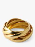 Orelia Interlocking Ring, Pale Gold