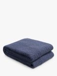 Piglet in Bed Waffle Cotton Throw, Blueberry