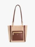 Dune Duckie Faux Fur Logo Tote Bag, Tan