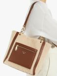 Dune Duckie Faux Fur Logo Tote Bag, Tan