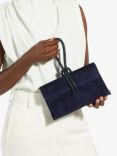 Dune Brynie Suede Diamante Loop Handle Clutch Bag, Navy