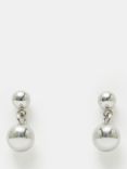 HUSH Serina Ball Drop Stud Earrings, Silver