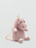 Mango Fluffy Hippopotamus Backpack, Pastel Pink