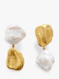 Monica Vinader x Amy Powney Keshi Pearl Drop Earrings, Gold