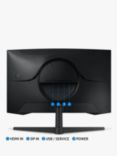 Samsung Odyssey G55C LS27CG552EUXXU QHD Curved Gaming Monitor, 27", Black