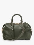 Aspinal of London Hudson Small Grain Milled Pebble Leather Bowling Bag, Green