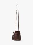 Aspinal of London Hudson Small Grain Milled Pebble Leather Drawstring Crossbody Bag, Wine