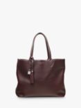 Aspinal of London Hudson Small Grain Milled Pebble Leather Oversized Tote Bag, Wine