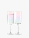 LSA International Iridescence Champagne Glass Flute, Set of 2, 210ml, Iridescenct