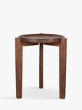 Nkuku Umar Acacia Wood Side Table, Dark Brown