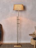 Nkuku Chintala Iron Floor Lamp Base, Antique Brass