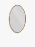 Nkuku Almora Oval Aluminium Wall Mirror, 85 x 52cm, Metallic Brass