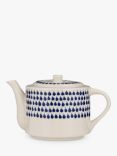 Nkuku Indigo Drop Ceramic Teapot, Cream/Blue