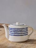 Nkuku Indigo Drop Ceramic Teapot, Cream/Blue