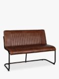 Nkuku Novena Ribbed Leather Bench, Tan