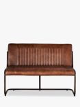 Nkuku Novena Ribbed Leather Bench, Tan