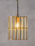 Nkuku Kirindi Glass Pendant Light, Metallic Brass