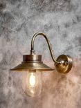 Nkuku Alwar Outdoor Wall Light, Brass