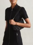 Reiss Ellie Quilted Shoulder Bag, Black