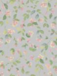 Cole & Son Flora Wallpaper, Rose, Olive On Grey