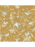 Cole & Sons Hummingbirds Wallpaper, Ice Blue/Metal/Gold 124/1006