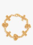 Susan Caplan Pre-Loved Hammered Heart and Cross Bracelet, Gold