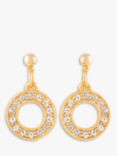 Susan Caplan Pre-Loved Rediscovered Collection Swarovski Crystal Circle Drop Earrings, Gold