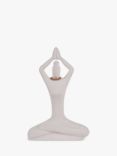 Libra Interiors Hand Carved Mango Wood Yoga Lady Sculpture, H38.5cm, White