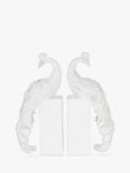 Laura Ashley Peacock Bookends, White