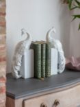 Laura Ashley Peacock Bookends, White