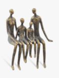 Libra Interiors Sitting Family of Four Sculpture, H28cm, Antique Bronze