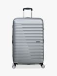 American Tourister Flashline 8-Wheel 78cm Expandable Large Suitcase, Sky Silver