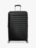 American Tourister Flashline 8-Wheel 78cm Expandable Large Suitcase, Shadow Black