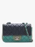 Pre-loved CHANEL 2015 Diamond Quilted Lambskin Mini Shoulder Bag, Green