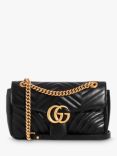 Pre-loved GUCCI Leather GG Marmont Chain Shoulder Bag, Black