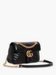 Pre-loved GUCCI Leather GG Marmont Chain Shoulder Bag, Black