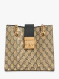 Pre-loved GUCCI Padlock Small GG Bees Shoulder Bag, Neutral