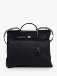 Pre-loved Hermès 2001 Herbag MM Toile Canvas and Leather Officier Bag, Black