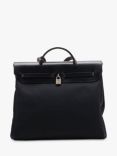 Pre-loved Hermès 2001 Herbag MM Toile Canvas and Leather Officier Bag, Black