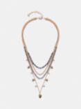 Mint Velvet Beaded Layered Necklace, Gold