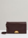 Reiss Sariah Leather Shoulder Bag, Oxblood