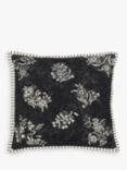 Burleigh x Bedeck Regal Peacock Cushion, Grey Charcoal