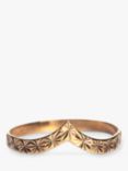 L & T Heirlooms Pre-Loved 9ct Yellow Gold Engraved Wishbone Ring, Dated Circa 1987