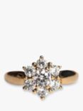 L & T Heirlooms Pre-Loved 9ct Yellow Gold Cubic Zirconia Floral Cluster Ring