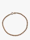 L & T Heirlooms Pre-Loved 9ct Yellow Gold Rope Twist Chain Bracelet, Dated Circa 1985