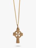 L & T Heirlooms Pre-Loved 9ct Yellow Gold Celtic Cross Pendant Necklace, Gold