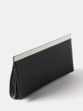 Mint Velvet Minimalist Leather Clutch Bag, Black