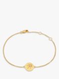 Rachel Jackson London Personalised White Topaz North Star Chain Bracelet, Gold