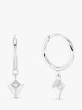 Rachel Jackson London Arrow Spike Huggie Hoop Earrings, Silver