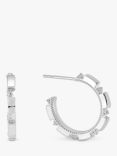 Rachel Jackson London White Topaz Arrow Spike Demi Hoop Earrings, Silver